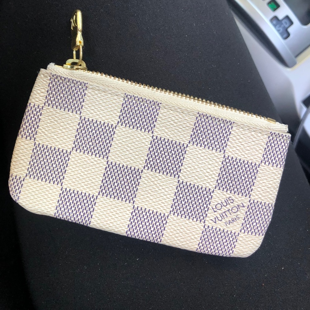 Louis Vuitton Key Pouch Key Cles Damier Azur
